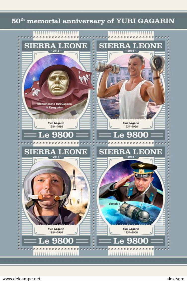 SIERRA LEONE 2018 - Y. Gagarin, Weightlifting - YT 7777-80, CV=19 € - Pesistica