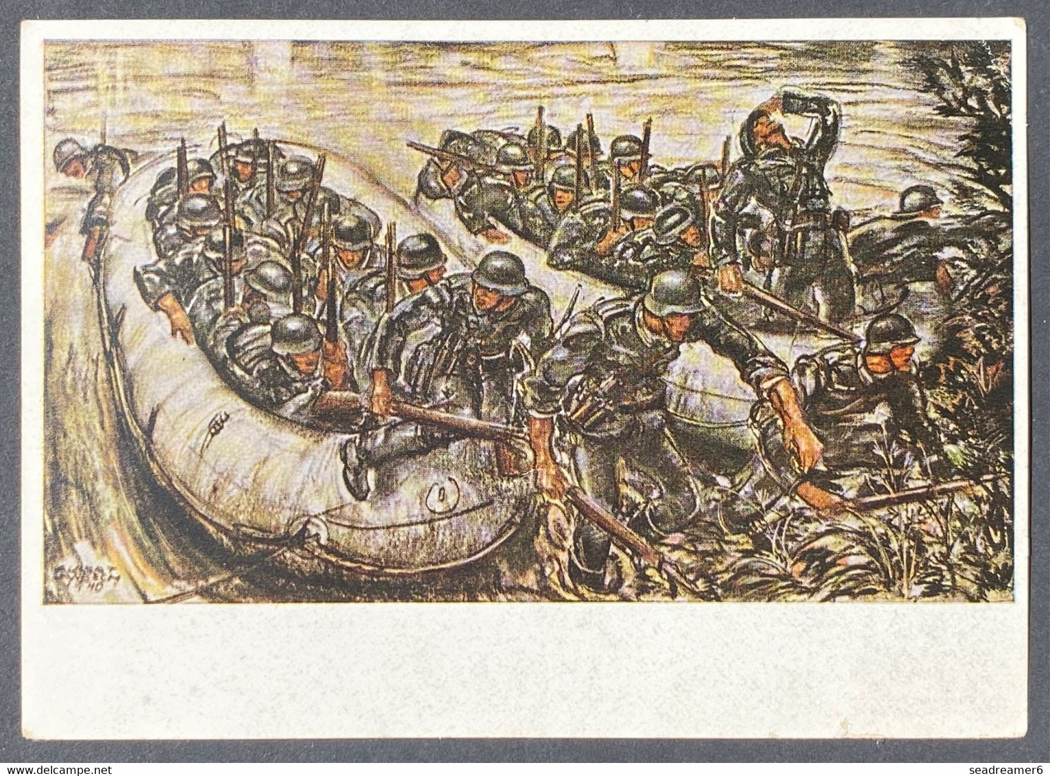 Carte Postale N°566 Pour La Legion Tricolore Par Avion Oblitéré Cachet Allemand Feldpost Pour Hambourg Rare !! - Guerre (timbres De)