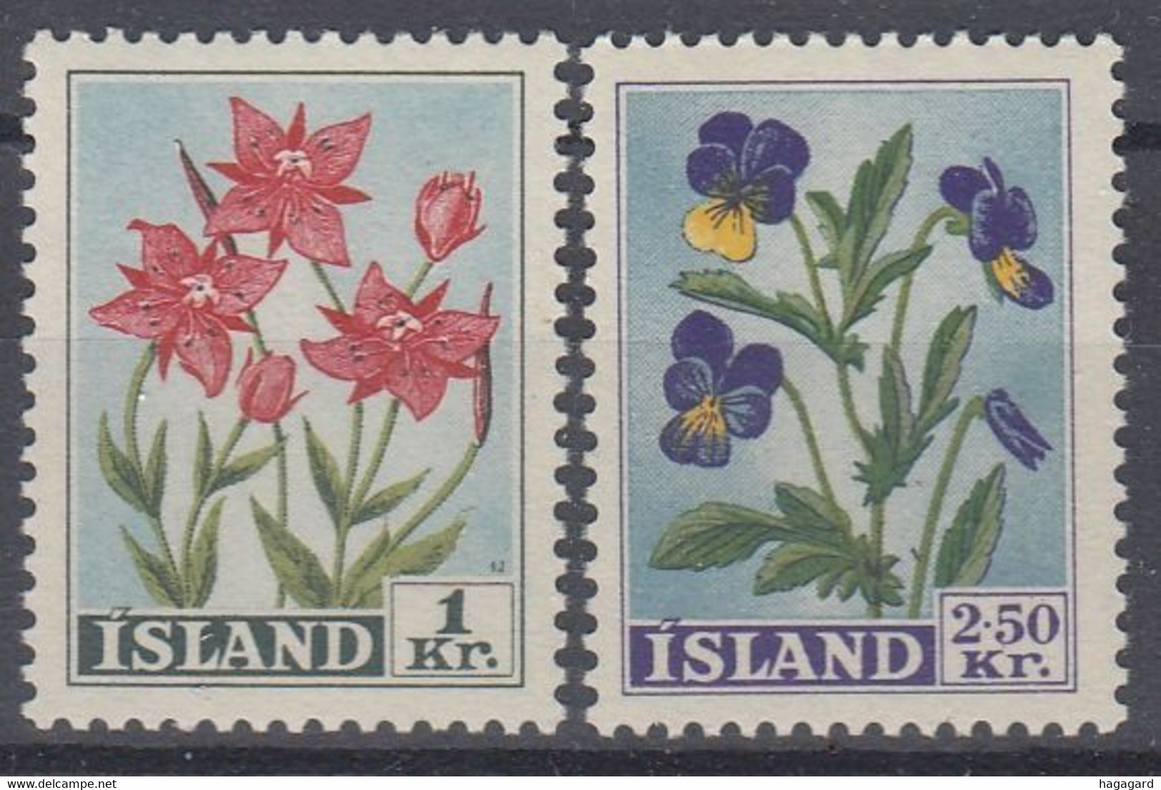 ++M1459. Iceland 1958. Flowers. Michel 323-24. MNH(**) - Ungebraucht