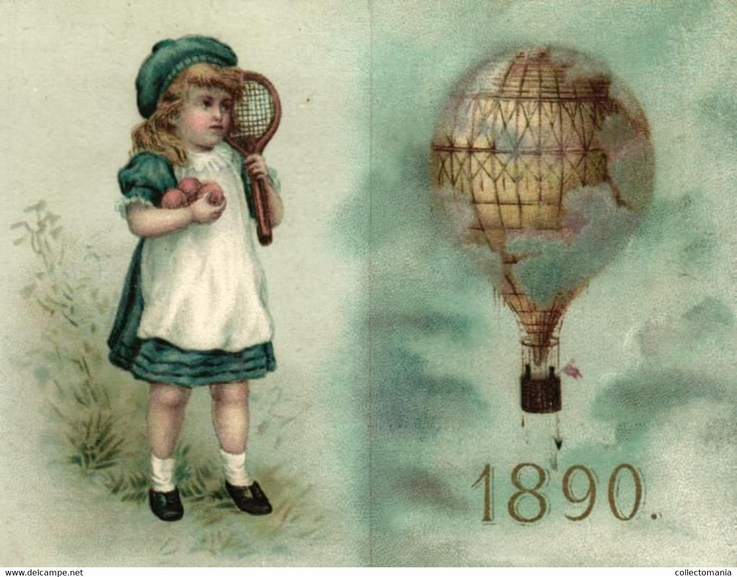 1 Calendrier 1890  Balloon Tennis Ingalls & C° Fine Boots & Shoes Springfield Massasuchets - Small : ...-1900