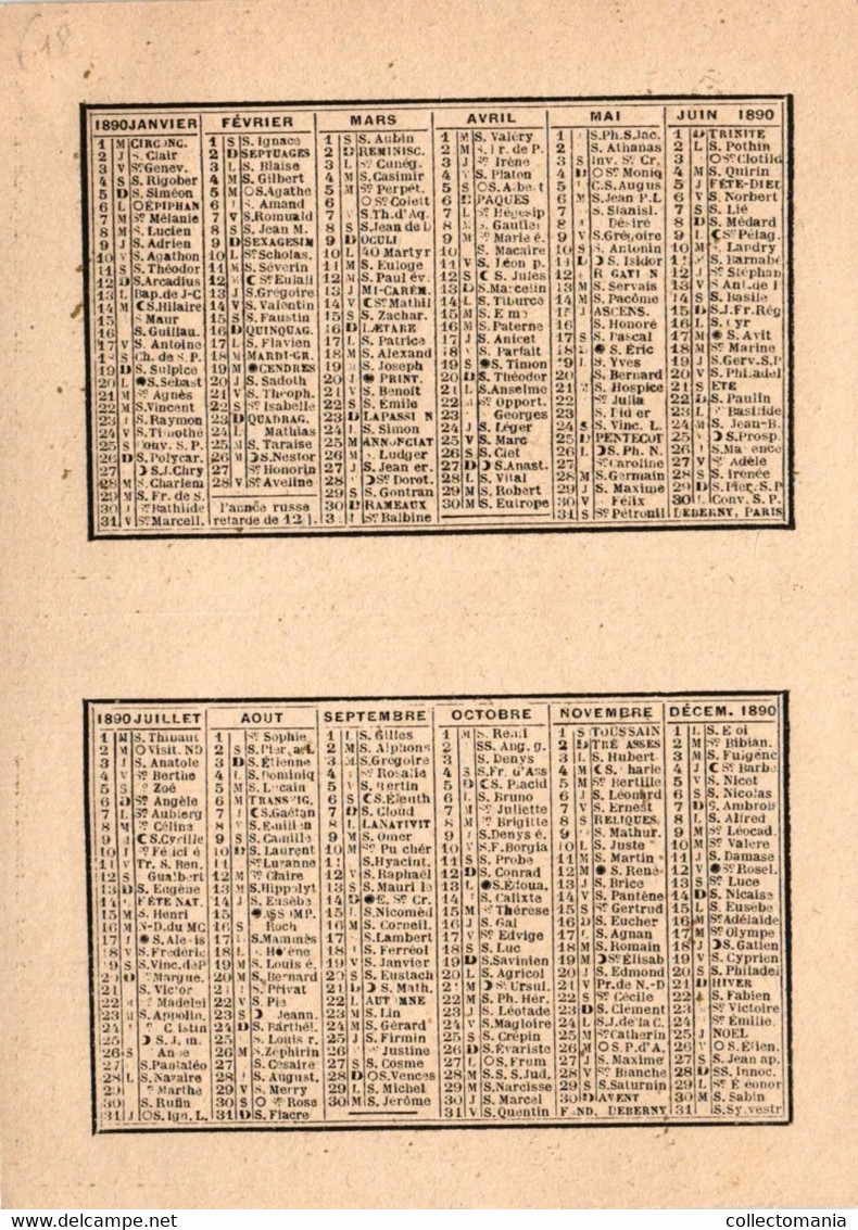 1 Calendrier 1890  Maison De  Confiance   André  Chaussures  Place St. Projet BORDEAUX - Kleinformat : ...-1900