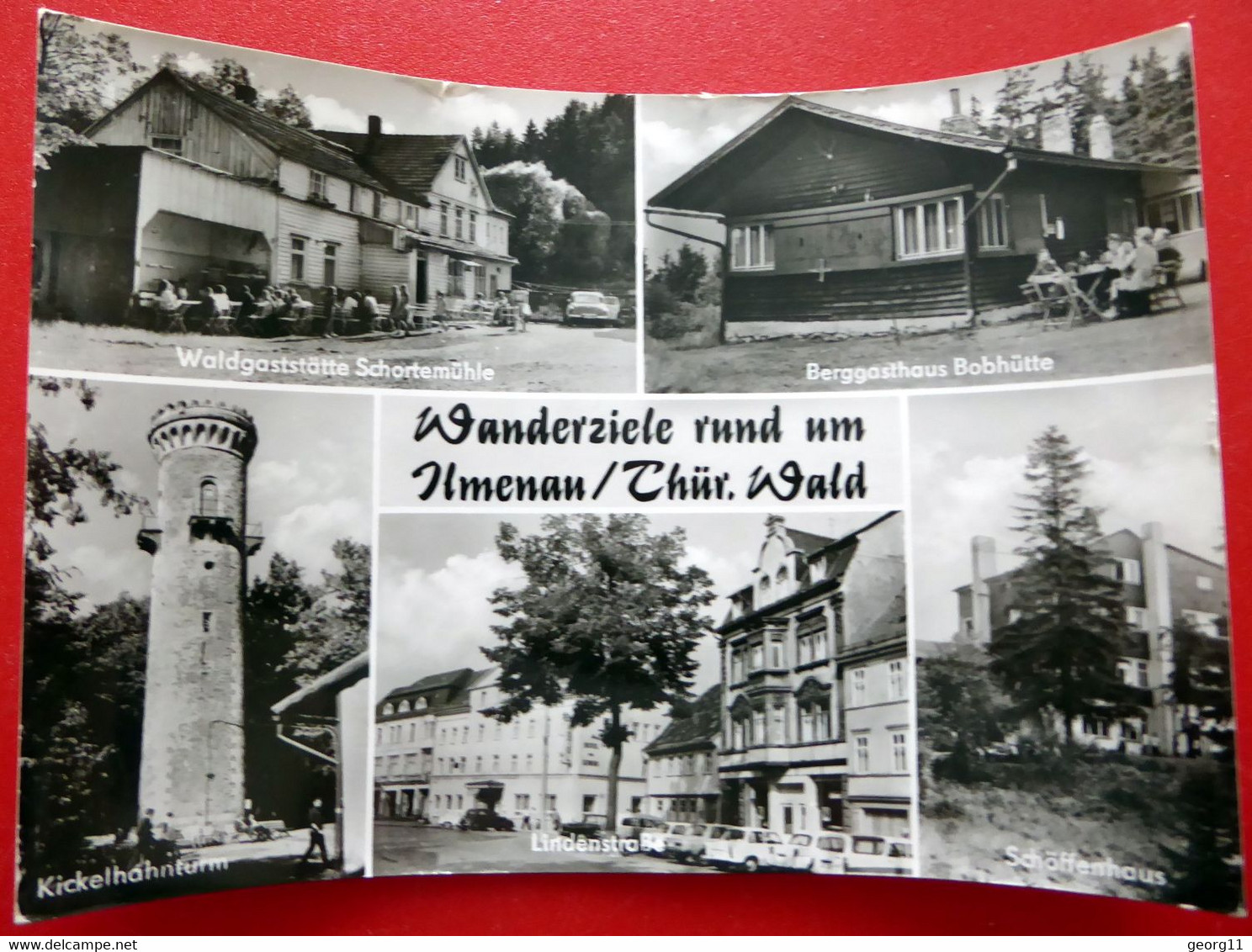 Ilmenau - Wanderziele - Kickelhahn - Schortemühle - Bobhütte - Schöffenhaus - Echt Foto 1975 - Thüringen - Ilmenau