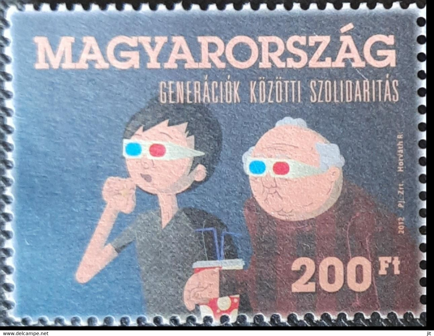116. HUNGARY 2012 USED STAMP SOLIDARITY BETWEEN GENERATIONS, CINEMA . - Oblitérés