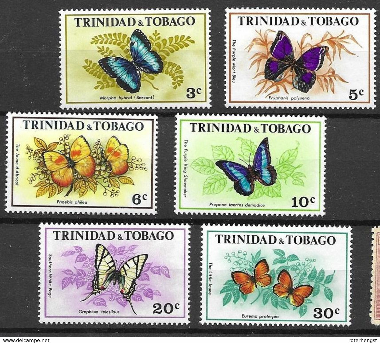 Trinidad And Tobago Butterflies Set 1972 12 Euros Mnh ** - Farfalle