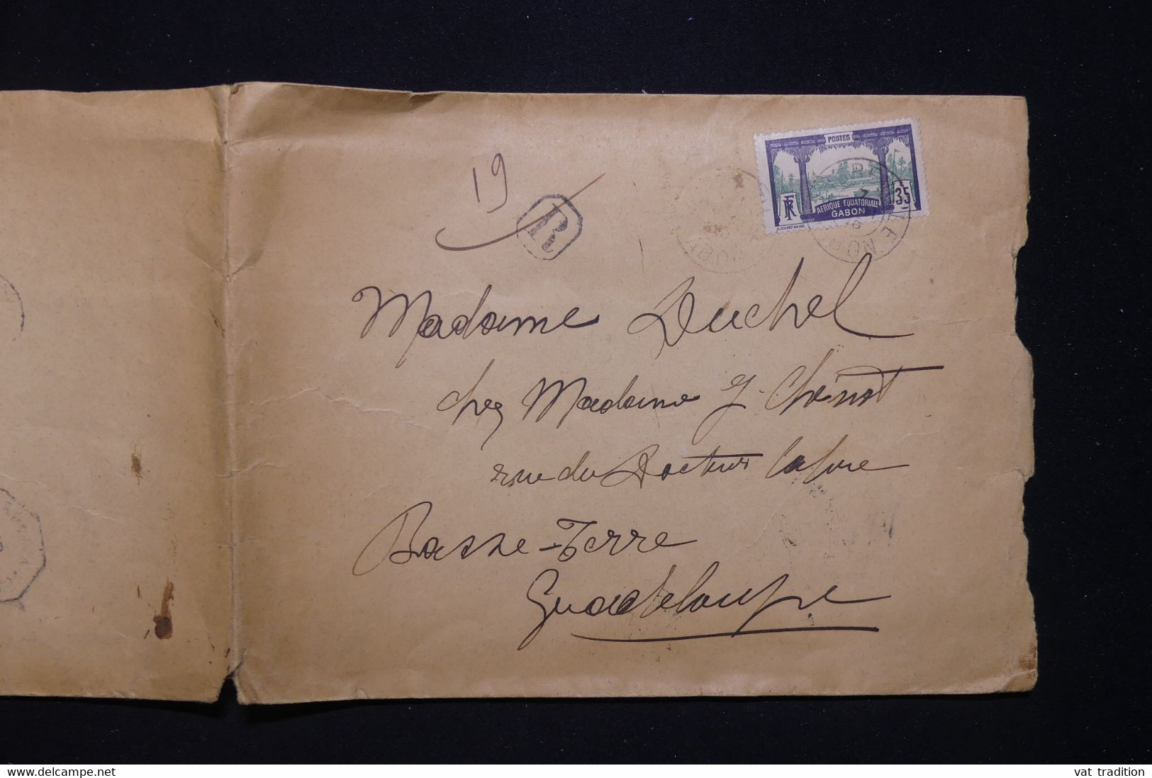 GABON - Enveloppe ( Ouverte En 2 ) En Recommandé De Libreville Pour La Guadeloupe En 1915  - L 94746 - Cartas & Documentos