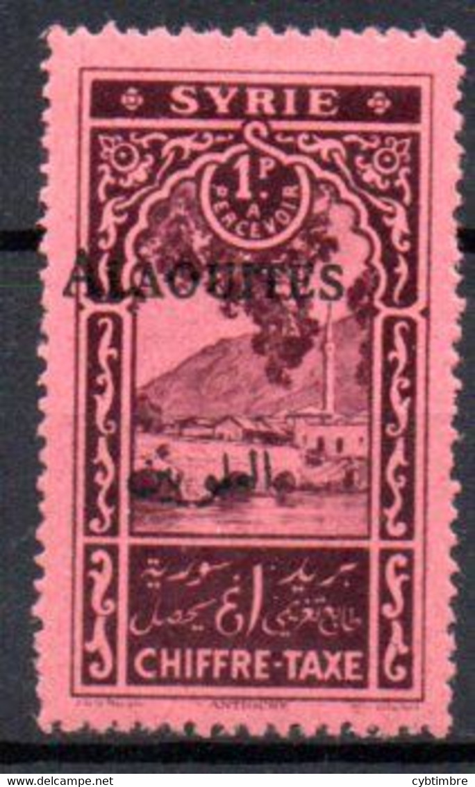 Alaouites: Yvert N° Taxe 7a*; Variété Surcharge Noire - Unused Stamps