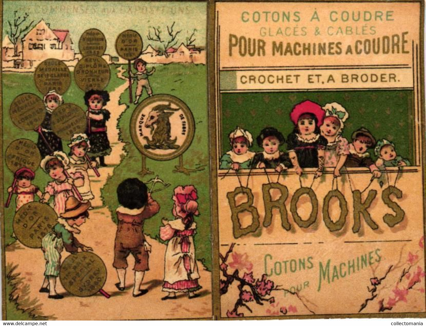 1 Calendrier 1884 BROOKS Cotons Pour Machines à Coudre Crochet Et Broder - Klein Formaat: ...-1900