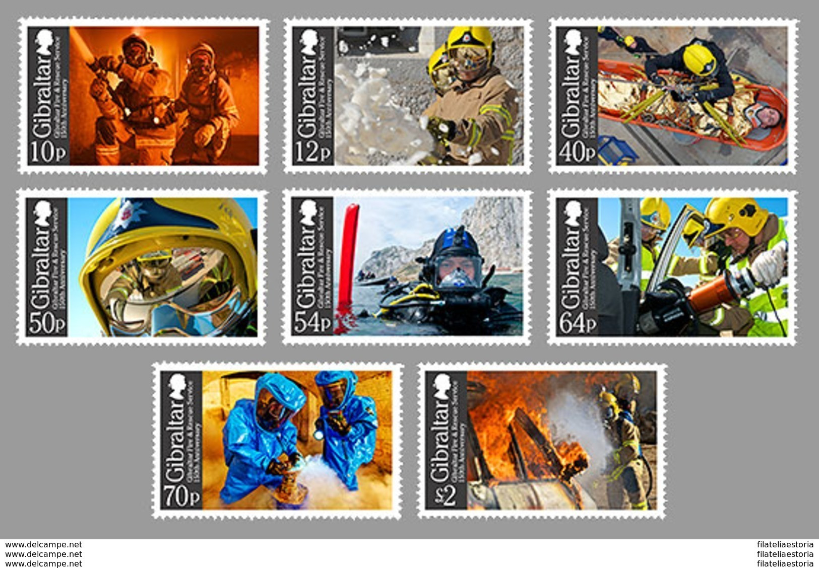 Gibraltar 2015 - MNH ** - Pompiers - Michel Nr. 1661-1668 Série Complète - Nominale 5 £ (gbz172) - Gibraltar