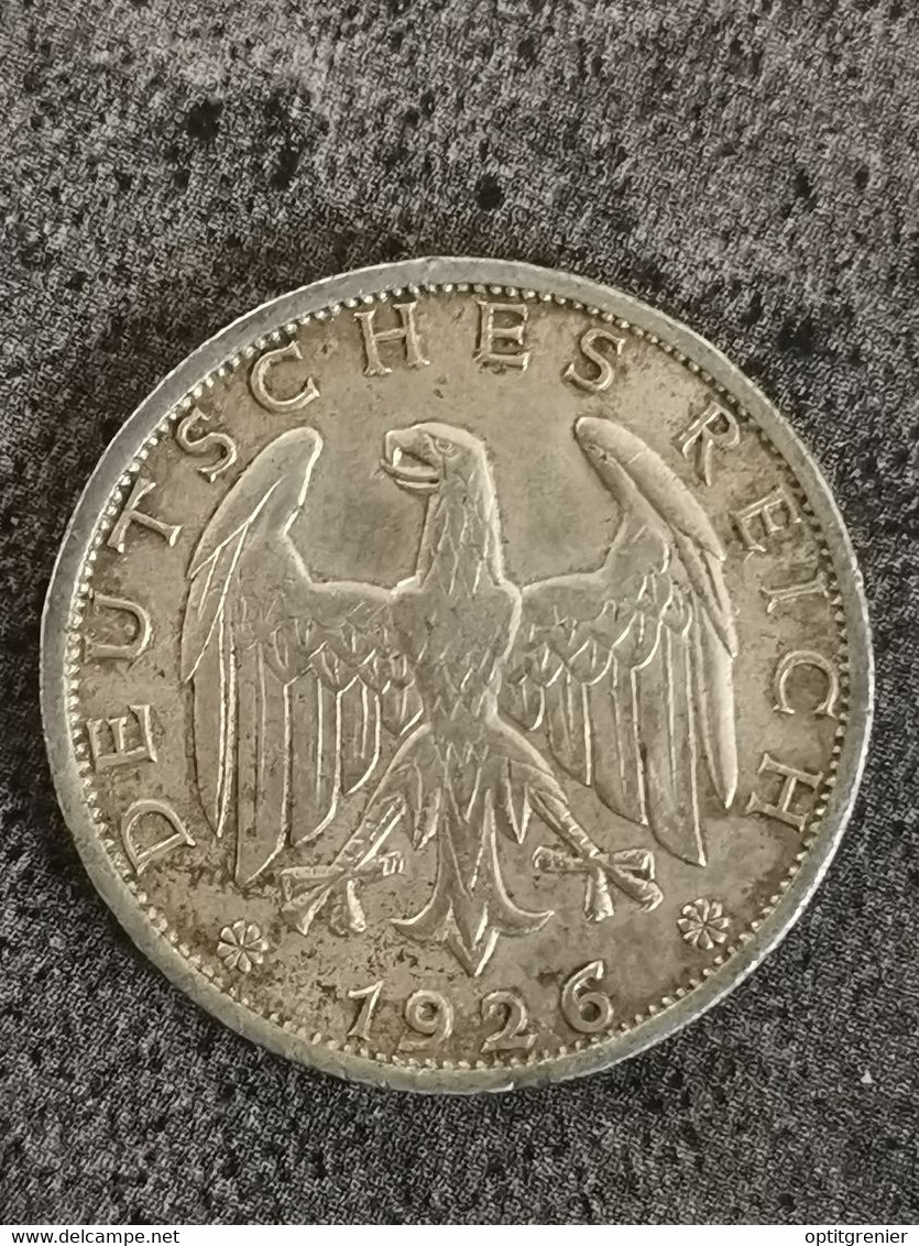 1926 A 1 REICHSMARK WEIMAR ALLEMAGNE  ARGENT QUALITE GERMANY/ DEUTSCHLAND / SILVER - 1 Mark & 1 Reichsmark