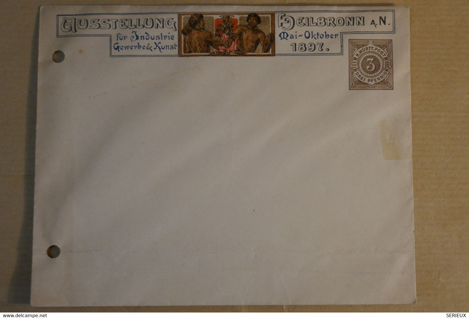 P22 WURTENBERG BELLE LETTRE RARE 1897 NON VOYAGEE 3 PF - Interi Postali