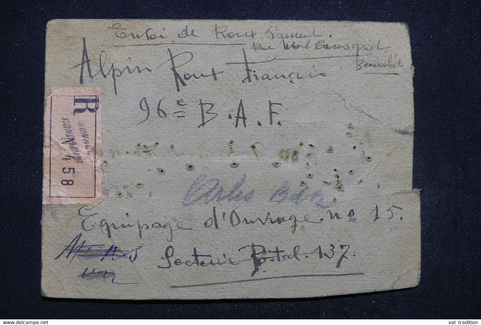 MONACO - Étiquette De Colis En Recommandé Pour Un Soldat En 1940 Au SP 137 Et Redirigé Vers Arles  - L 94770 - Storia Postale