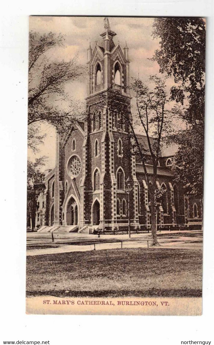 Burlington, Vermont, USA, "St. Mary's Cathedral, Burlington, Vt.". Old Undivided Back Swasey Postcard - Burlington