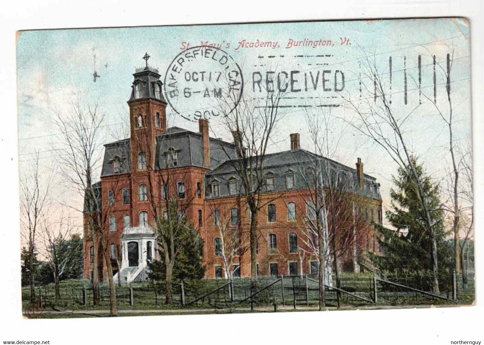 Burlington, Vermont, USA, "St. Mary's Academy, Burlington, Vt.". 1906 Undivided Back Postcard - Burlington