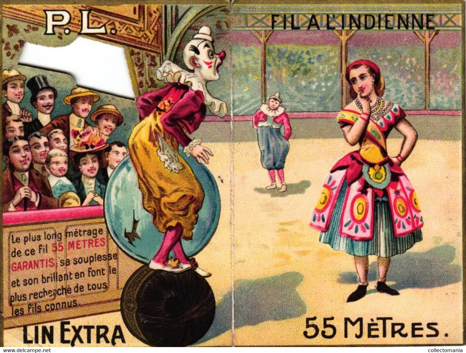 1 Calendrier 1909 Lin Extra PL Fil à L'Indienne Circus Clown Peeping Show - Kleinformat : 1901-20