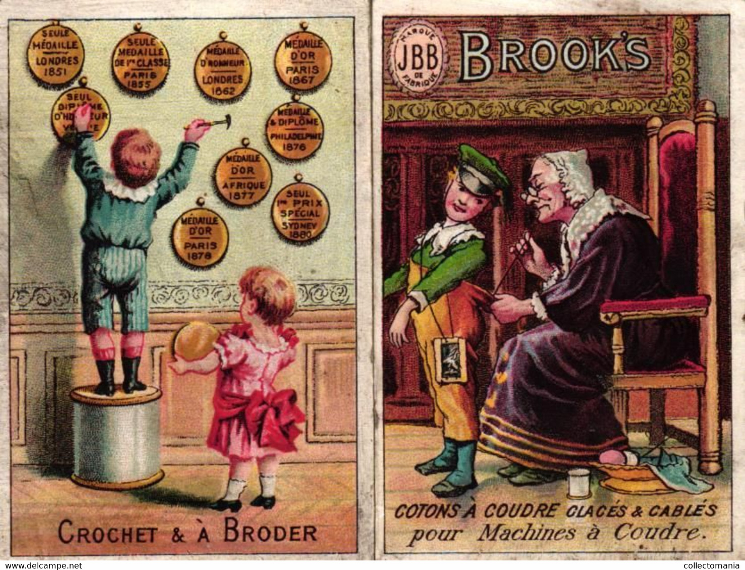 1 Calendrier 1894  BROOK's Coton à Coudre Crochet à Broder Marque JBB De Fabrique - Small : ...-1900