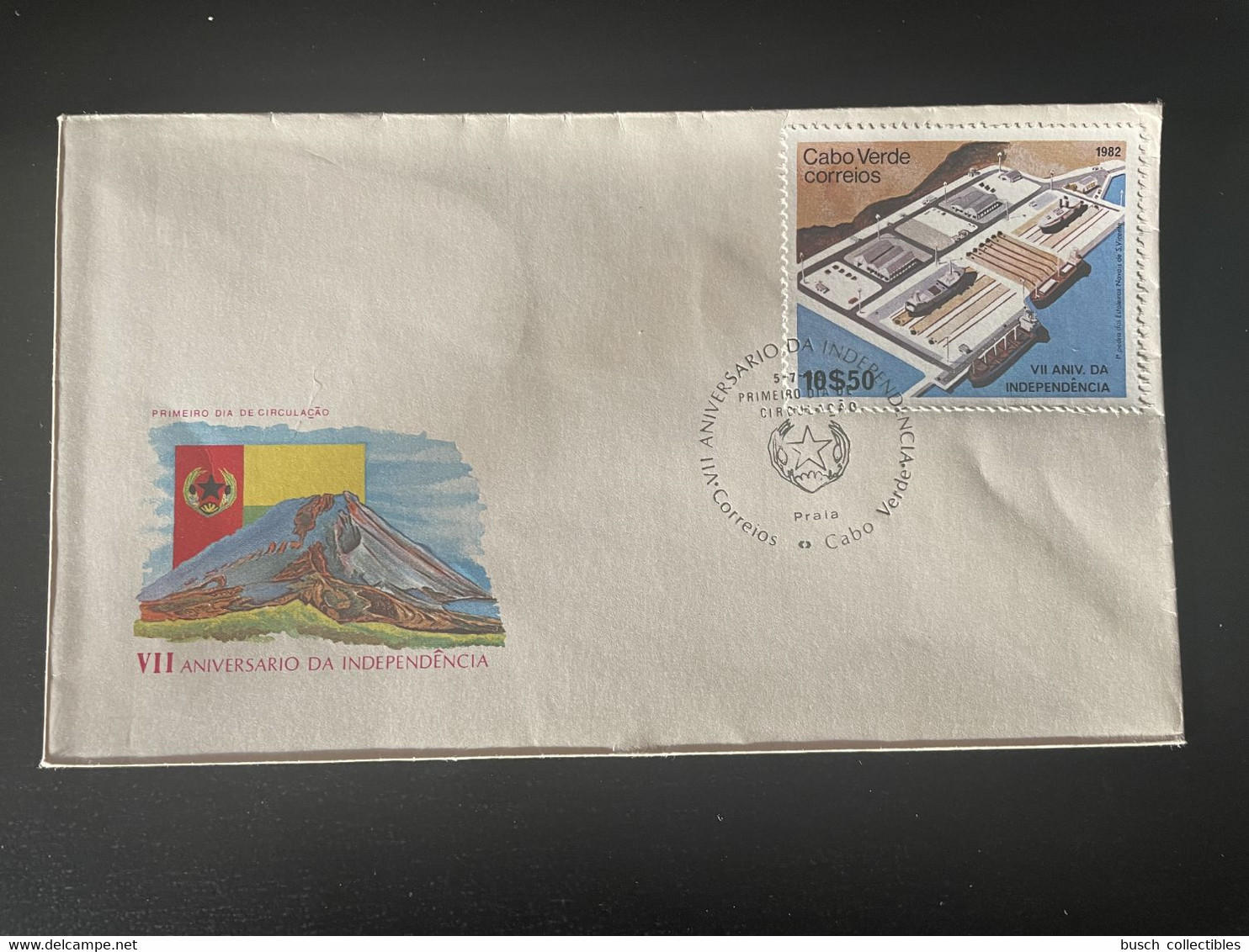 Cape Verde Cabo Verde 1982 Mi. 465 FDC Independencia Independance Unabhängigkeit Bateau Ship Schiff Flag Drapeau - Briefe