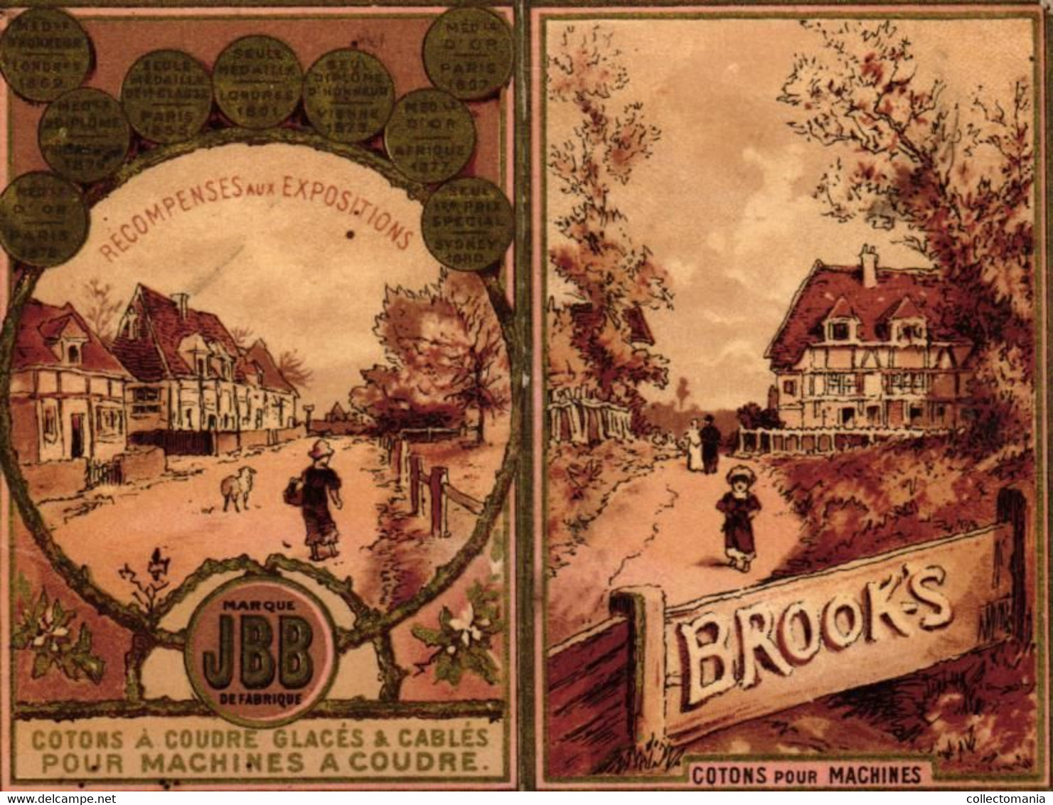 1 Calendrier 1886  BROOK's Coton à Coudre Crochet à Broder Marque JBB De Fabrique Lith.Vallet Minot - Klein Formaat: ...-1900