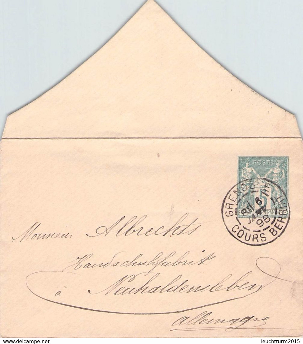 FRANCE - ENVELOPE 5 Cts 1898 GRENOBLE > NEUHALDENSLEBEN/DE /QE 108 - Listos A Ser Marcados