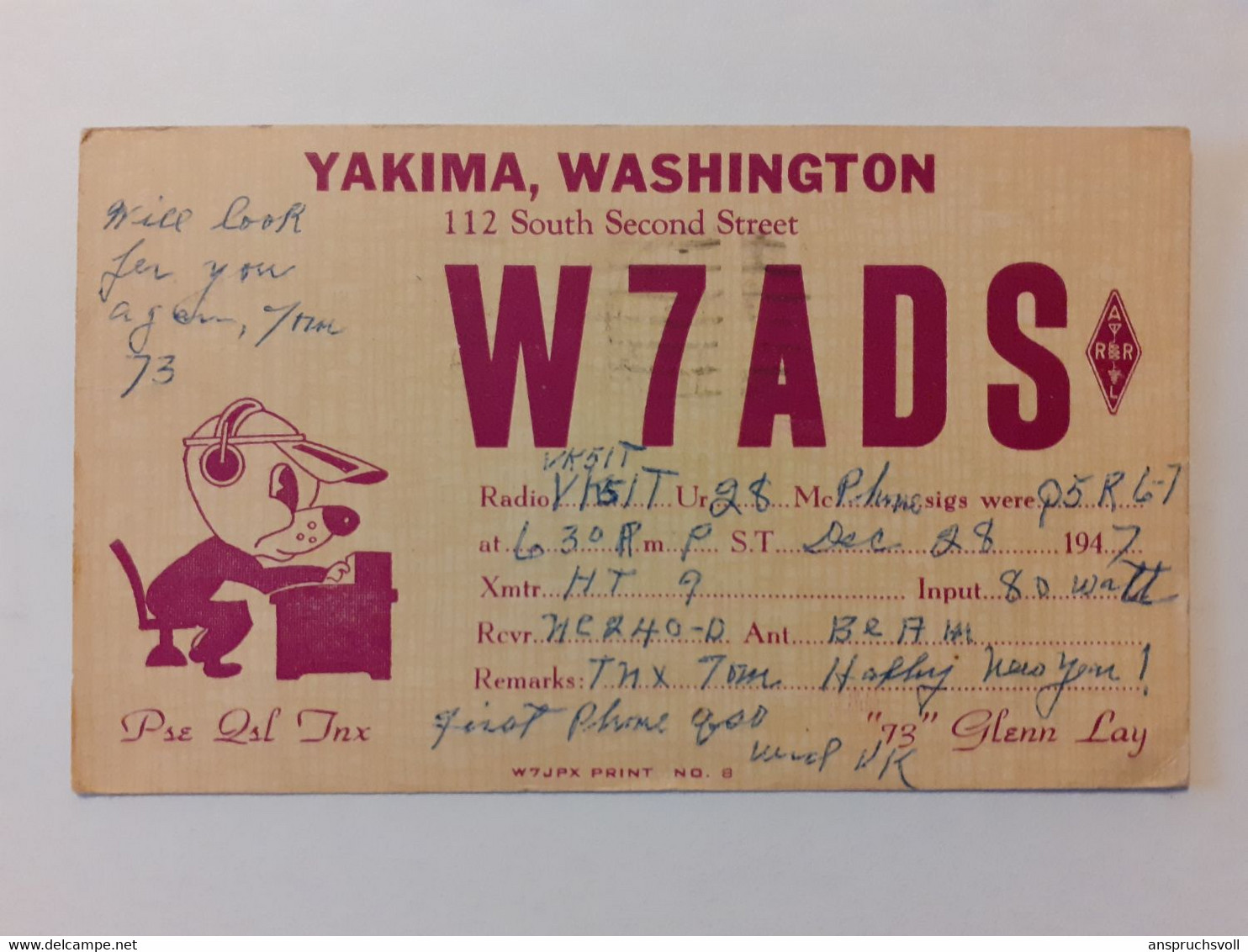 CPA - W7ADS YAKIMA WASHINGTON - Radio