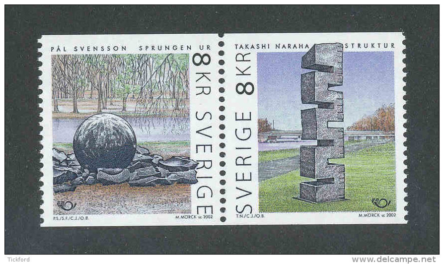 SUEDE 2002 - YT 2274/2273 - Facit 2308/2309 - Neuf ** MNH - Norden, Sculptures à Kristianstad - Unused Stamps