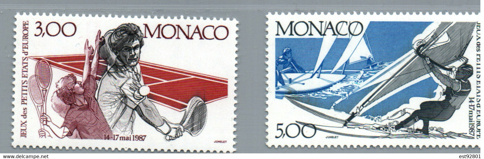 Monaco 1987 - Yt N° 1579 / 1580 (2es Jeux Des Petits États D'Europe ) - Neuf** - Other & Unclassified