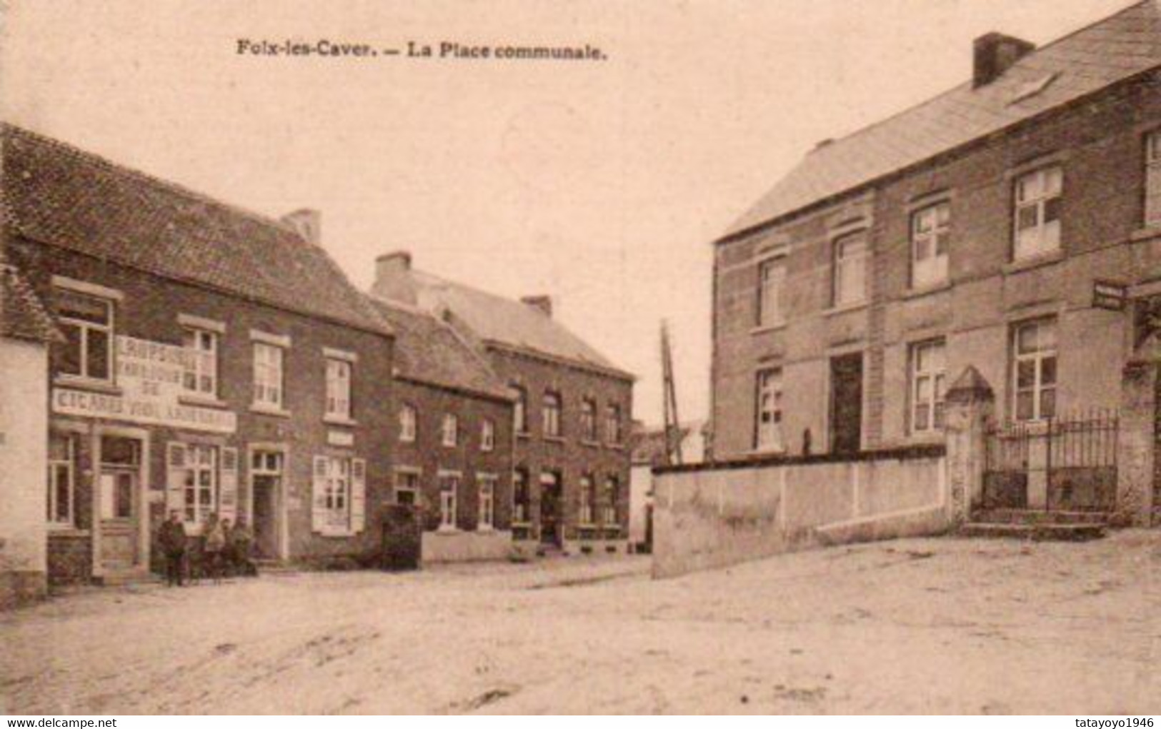 FOLX-Ln'a Pas Circulé ES-CAVES  La Place Communale L.Ropson Fabrique De Cigares Vieil Ardennes Animée - Orp-Jauche