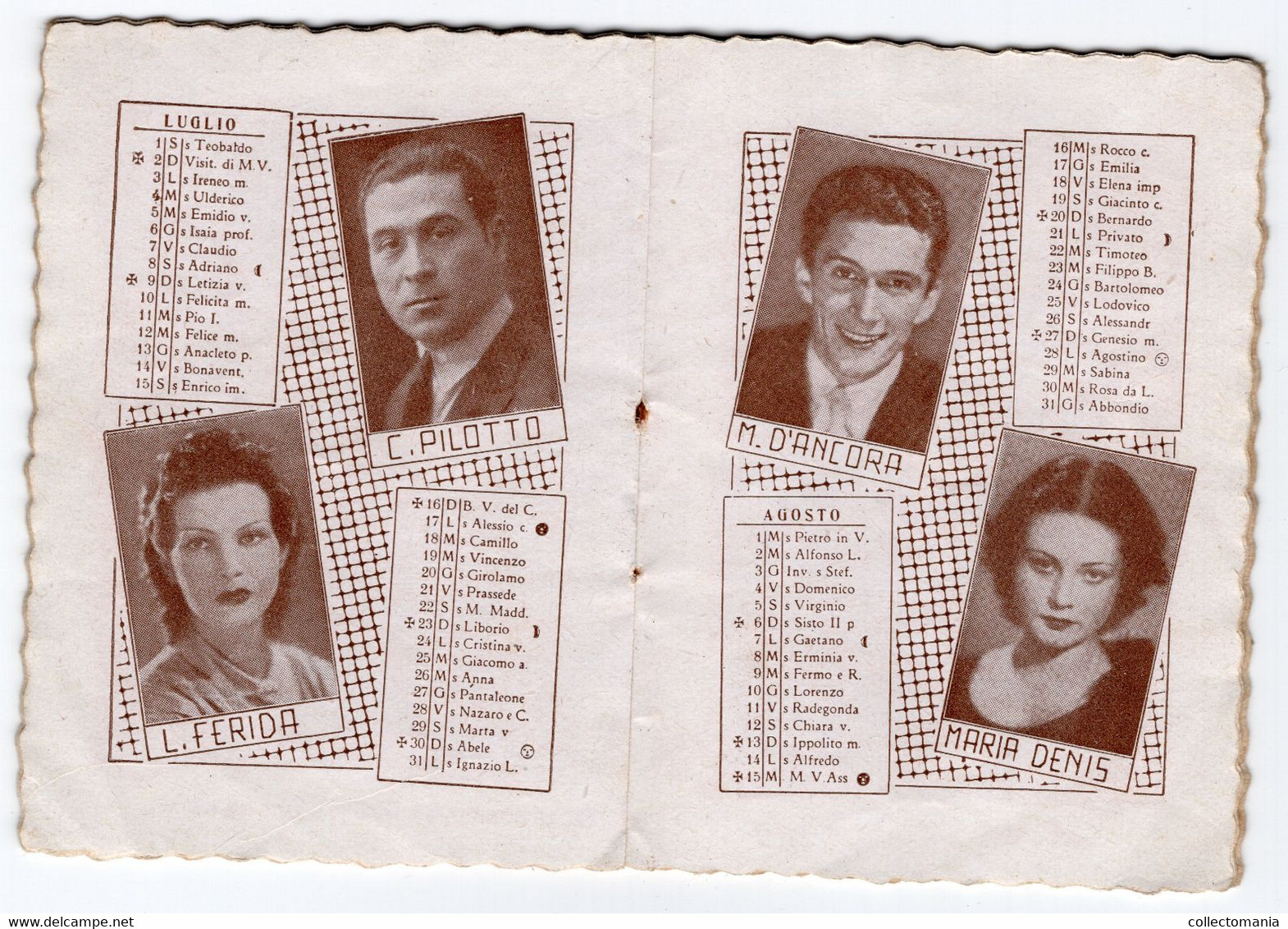 1 Carnet Booklet   Calendrier 1939 Cinema Film Acteurs - Tamaño Pequeño : ...-1900