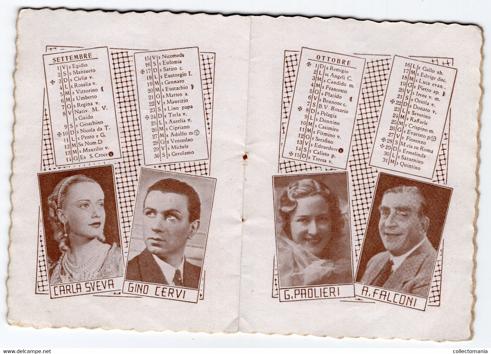 1 Carnet Booklet   Calendrier 1939 Cinema Film Acteurs - Petit Format : ...-1900