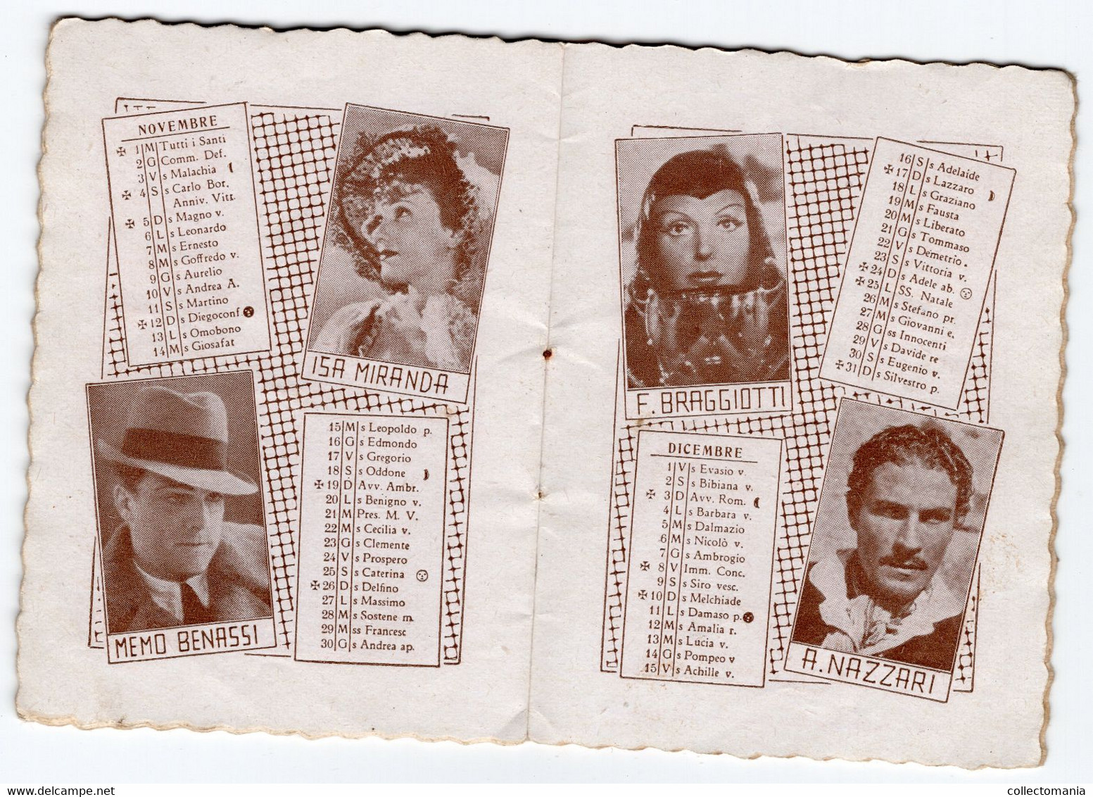 1 Carnet Booklet   Calendrier 1939 Cinema Film Acteurs - Small : ...-1900