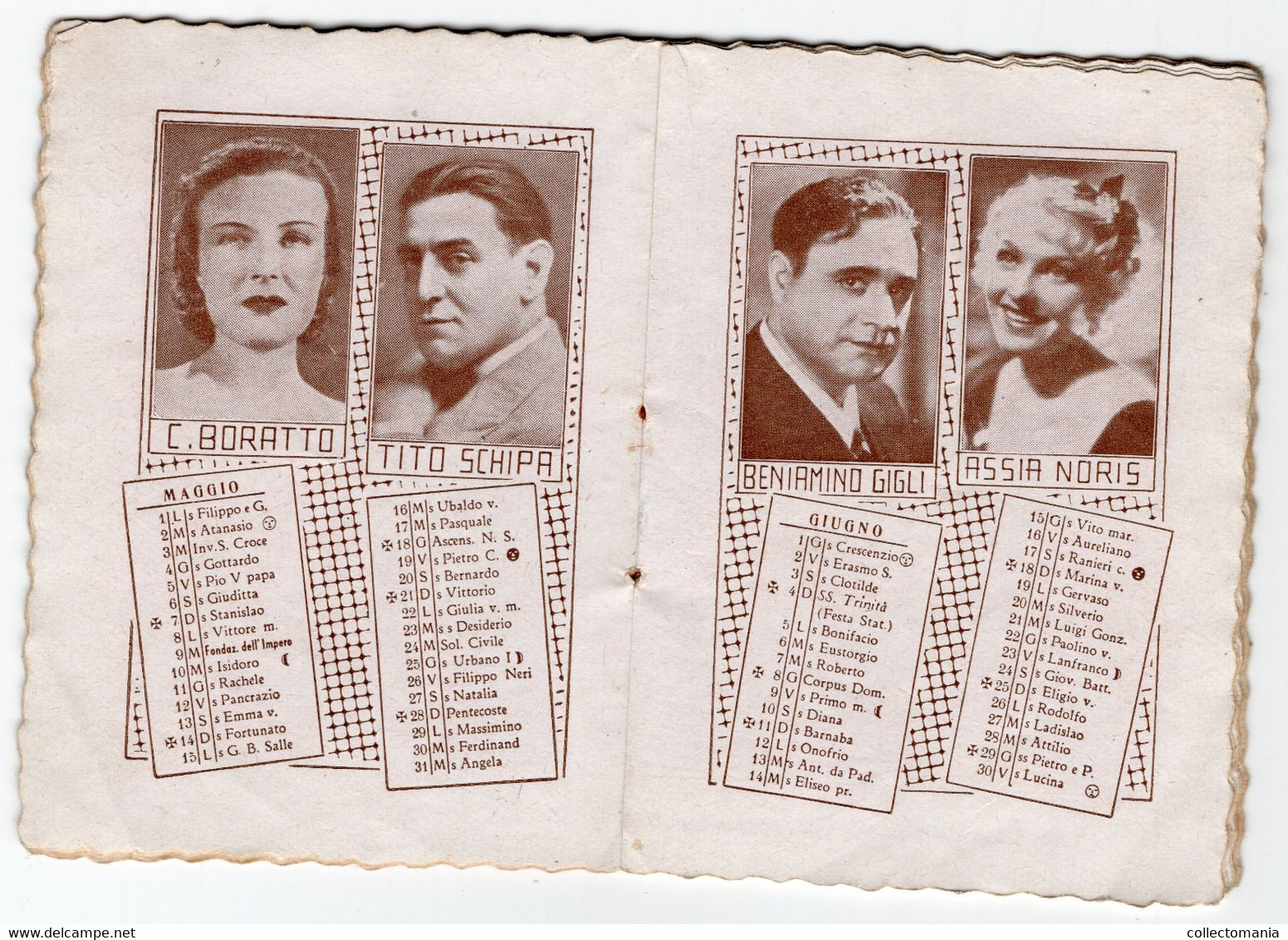 1 Carnet Booklet   Calendrier 1939 Cinema Film Acteurs - Small : ...-1900