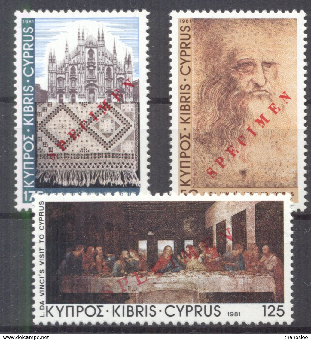 Cyprus 1981 SPECIMEN 500th Anniv. Of Leonardo Da Vinci's Visit To Cyprus MNH VF - Neufs