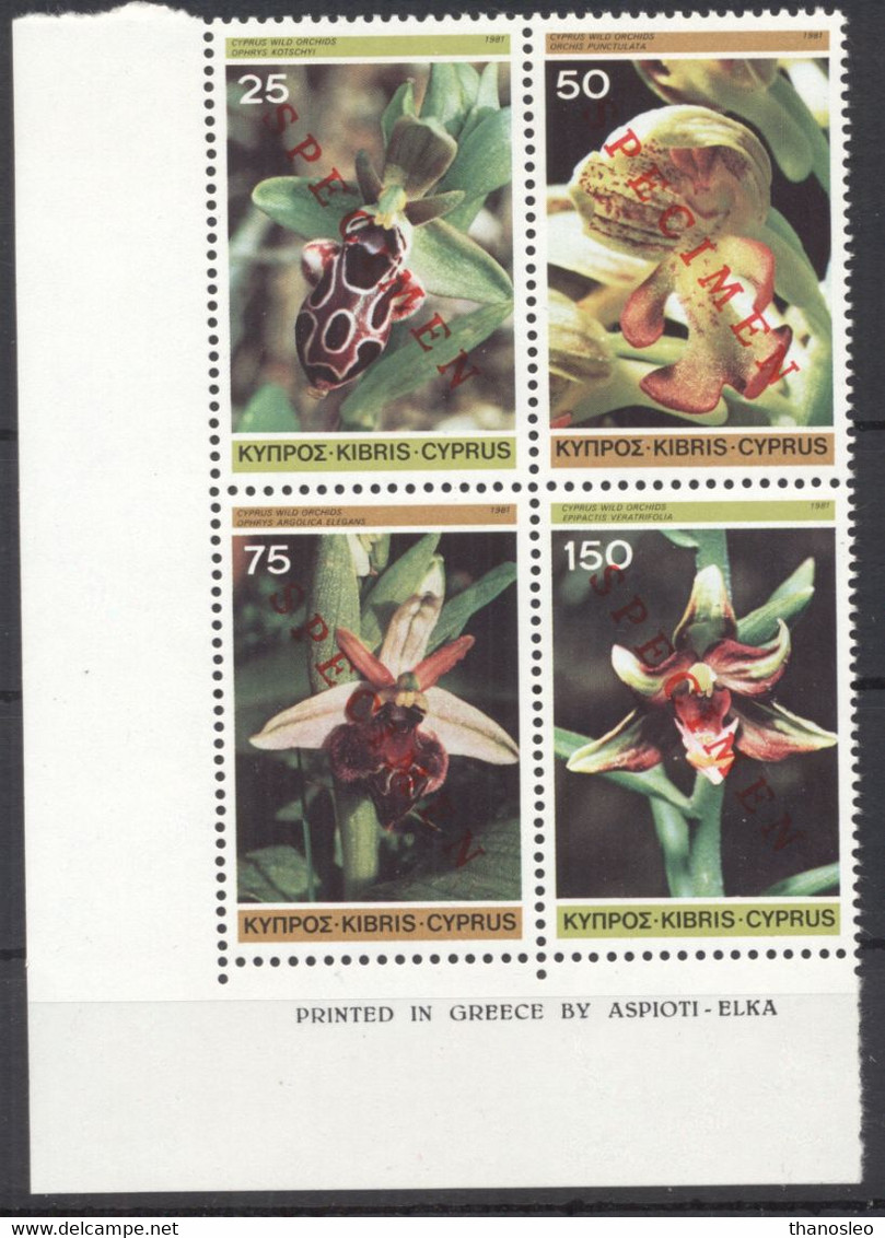 Cyprus 1981 SPECIMEN Wild Orchids MNH VF - Neufs