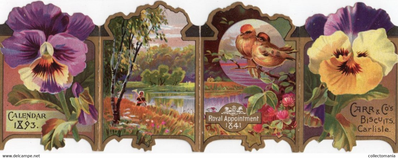 1 Card Calendar 1893 Carr & Co's Biscuits Manufacturers Carlisle - Petit Format : ...-1900