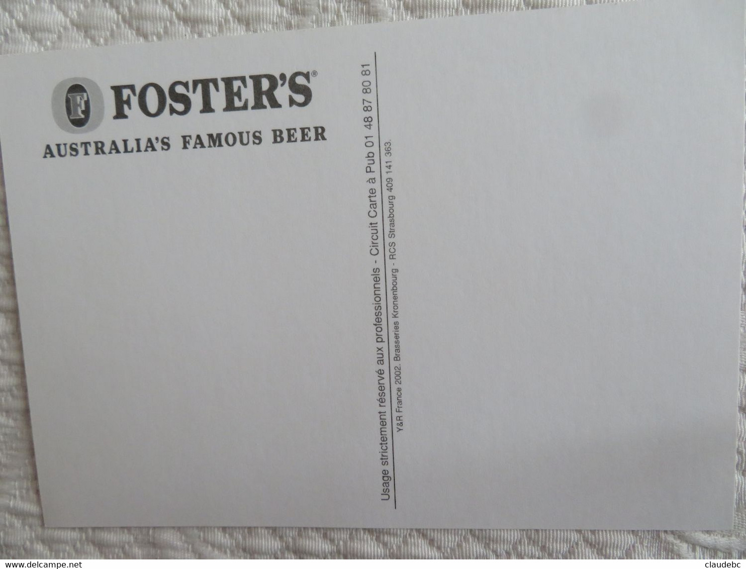 FOSTER'S AUSTRALIA BEER ALLIGATOR CROCODILE  Publicité  Carte Postale - Manifesti