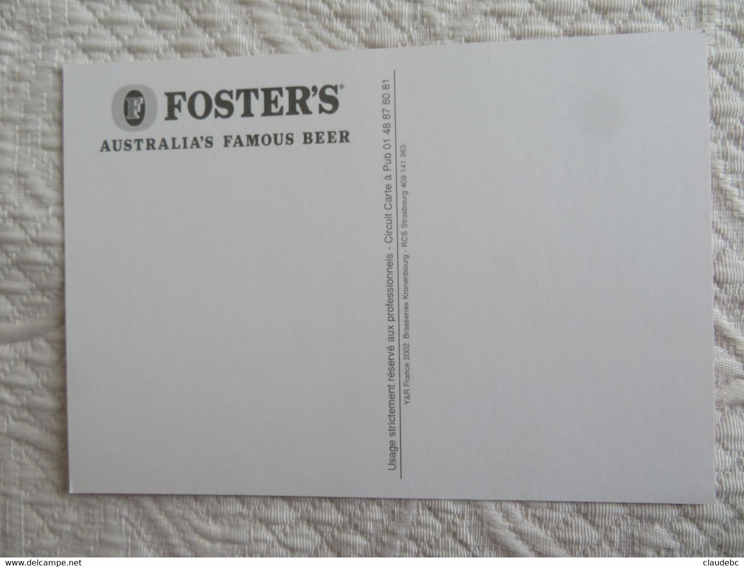 FOSTER'S AUSTRALIA BEER KANGOUROU  Publicité  Carte Postale - Poster & Plakate