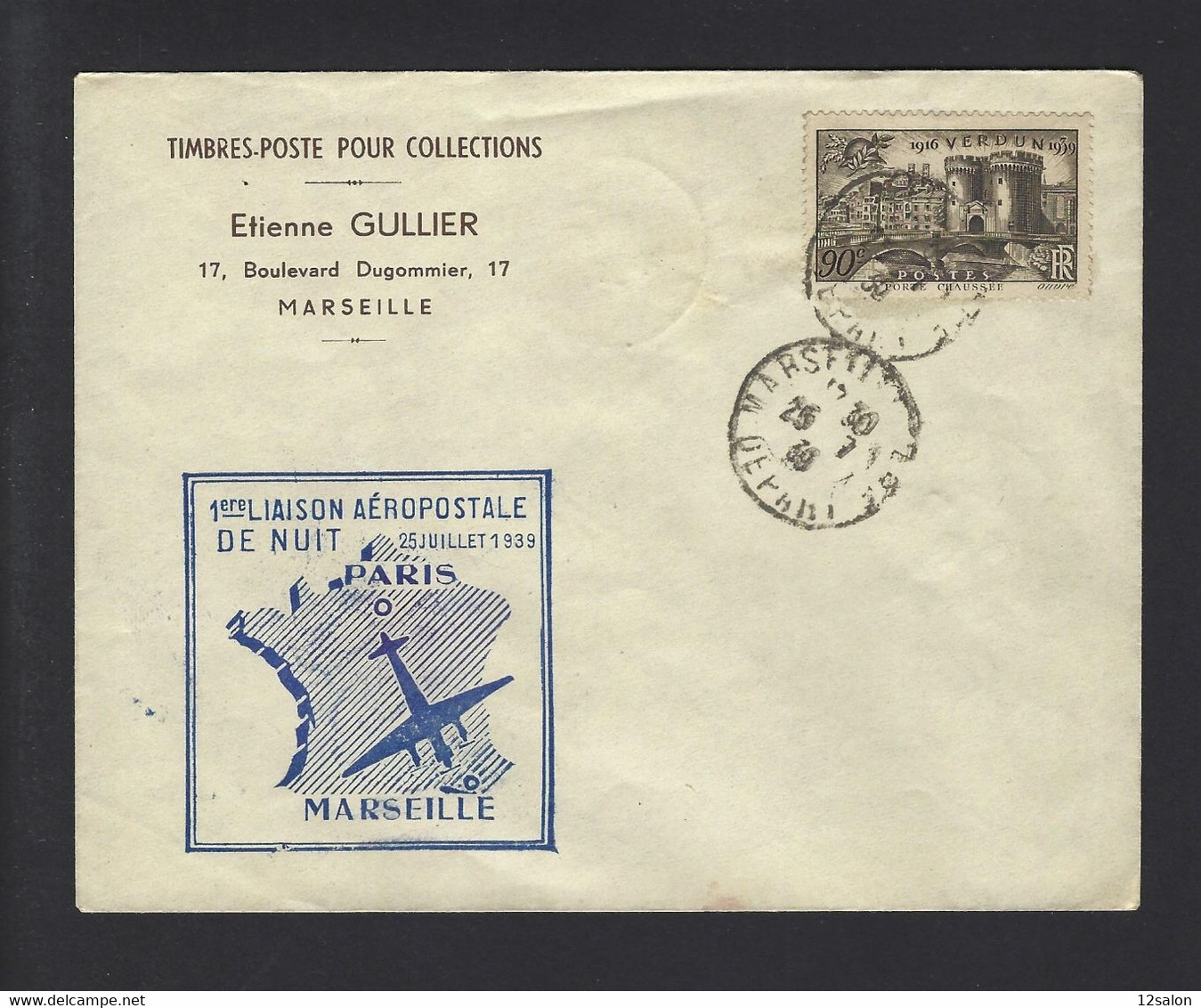 FRANCE PARIS MARSEILLE 1939 - Avions