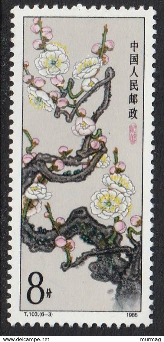 CHINE - Flore, pruniers en fleurs - Y&T BF 37 + N° 2716-2722 - MNH - 1985