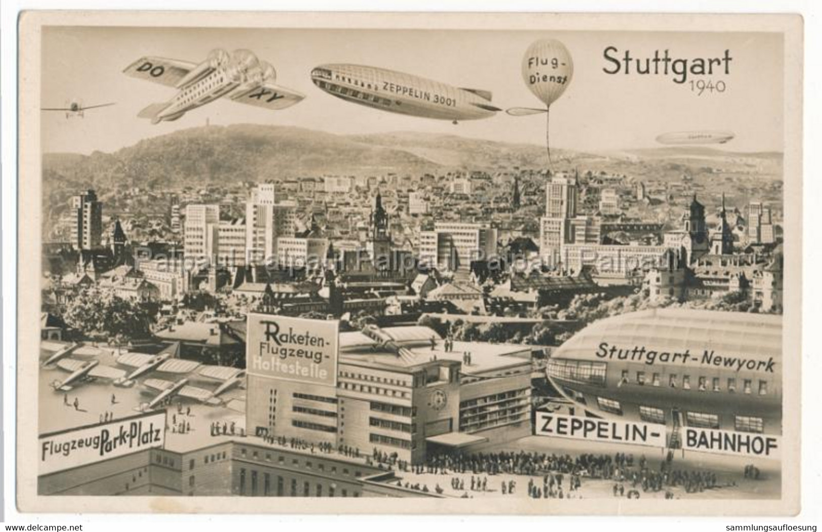 Stuttgart 1940 Zeppelin Flugzeug Avignon Aircraft Aerodrome Airport DO X Raketen Rocket Fusee Missile - Stuttgart