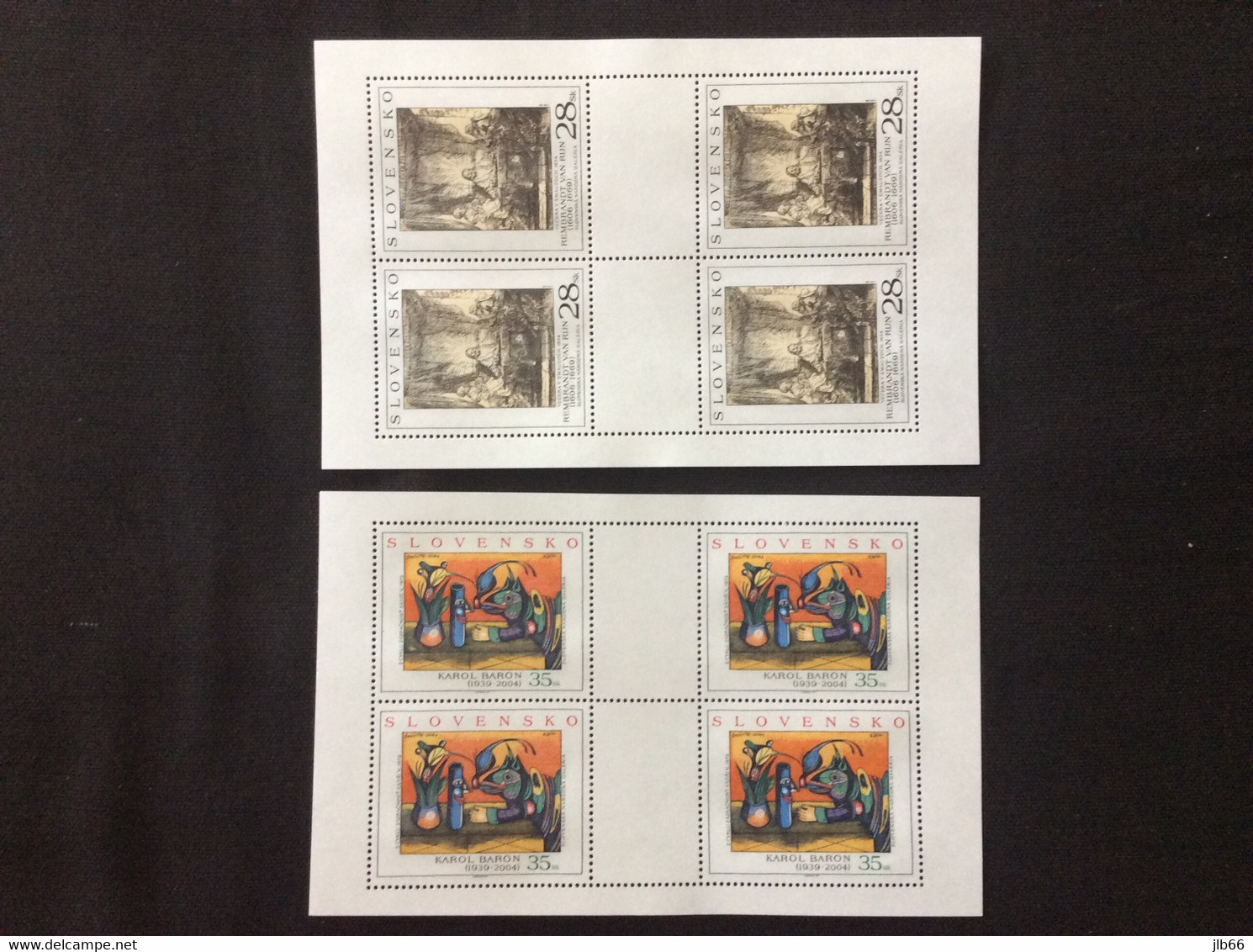 2 Blocs De 4 Timbres Art 2005 ** YT 453/454 Rembrandt Baron / 2 Sheets Art 2005 Mint Mi 523/524 - Blokken & Velletjes