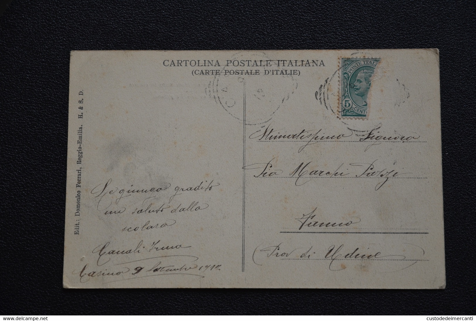 CARTOLINA REGGIO EMILIA CASTELNUOVO MONTI BAGNOLO PIETRA DI BISMANTOVA VERSI DANTE VG 1913 - Reggio Emilia