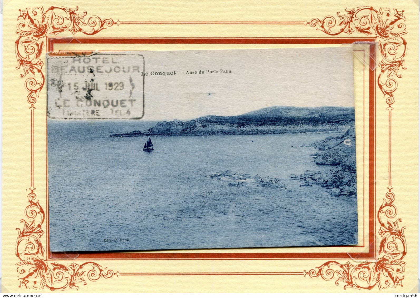 ENV BREST ET ST RENAN *** LE CONQUET *** ANSE DE PORTZ PABU *** DAGUIN HOTEL BEAUSEJOUR 1929 *** - Le Conquet