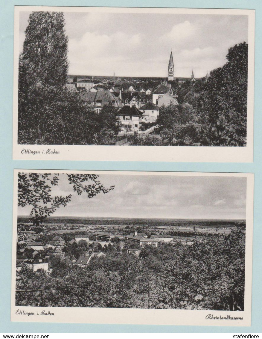 Lot Mooie Postkaarten Van ETTLINGEN In Het Zwarte Woud, Ettlingen Baden, Rheinlandkaserne ( USA) - Ettlingen