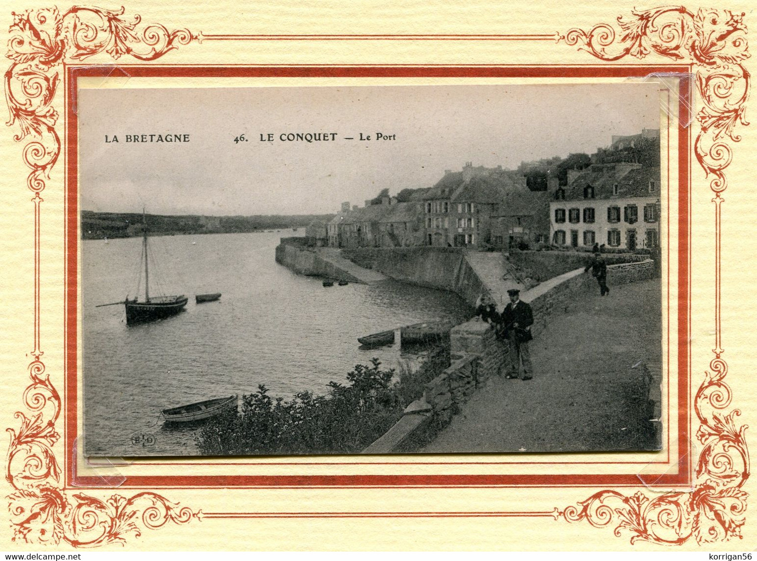 ENV BREST ET ST RENAN *** LE CONQUET *** HOMME ET ENFANT SUR LE PORT  *** ELD *** - Le Conquet