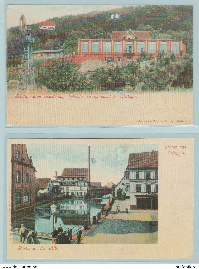 Lot Postkaarten Van ETTLINGEN In Het Zwarte Woud, Restaurant Vogelsang, Partie Der Alb - Ettlingen