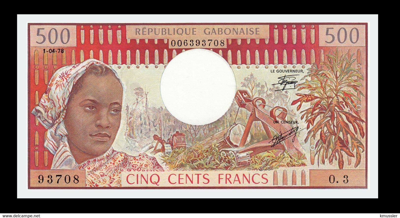 # # # Banknote Gabun 500 Francs 1978 UNC # # # - Gabon