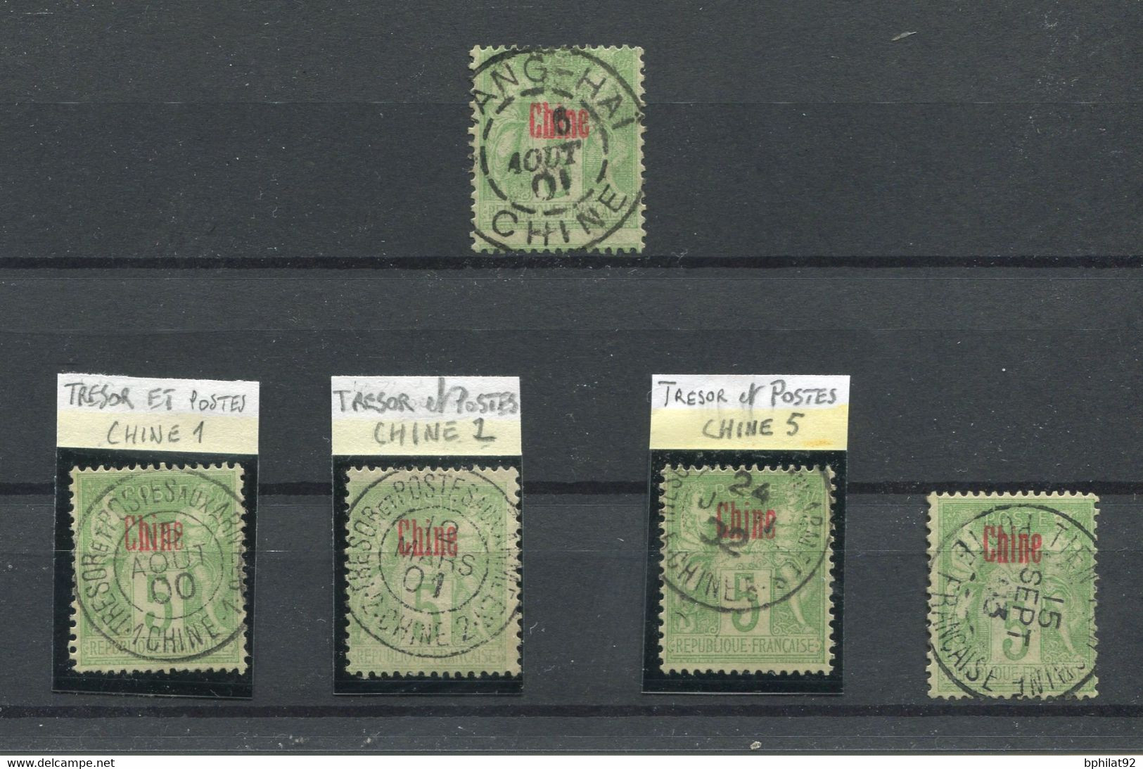 !!! CHINE, LOT D'OBLITERATIONS SUR N°2. SUPERBE ET RARE - Used Stamps