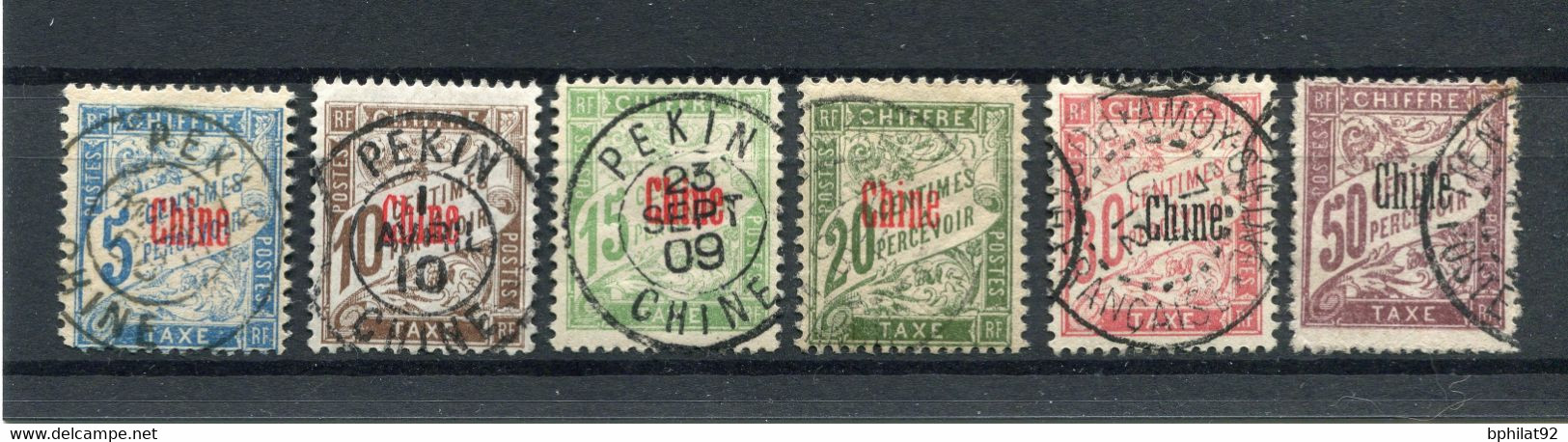 !!! CHINE, SERIE DE TAXES N°1/6 OBLITERATIONS SELECTIONNES - Timbres-taxe