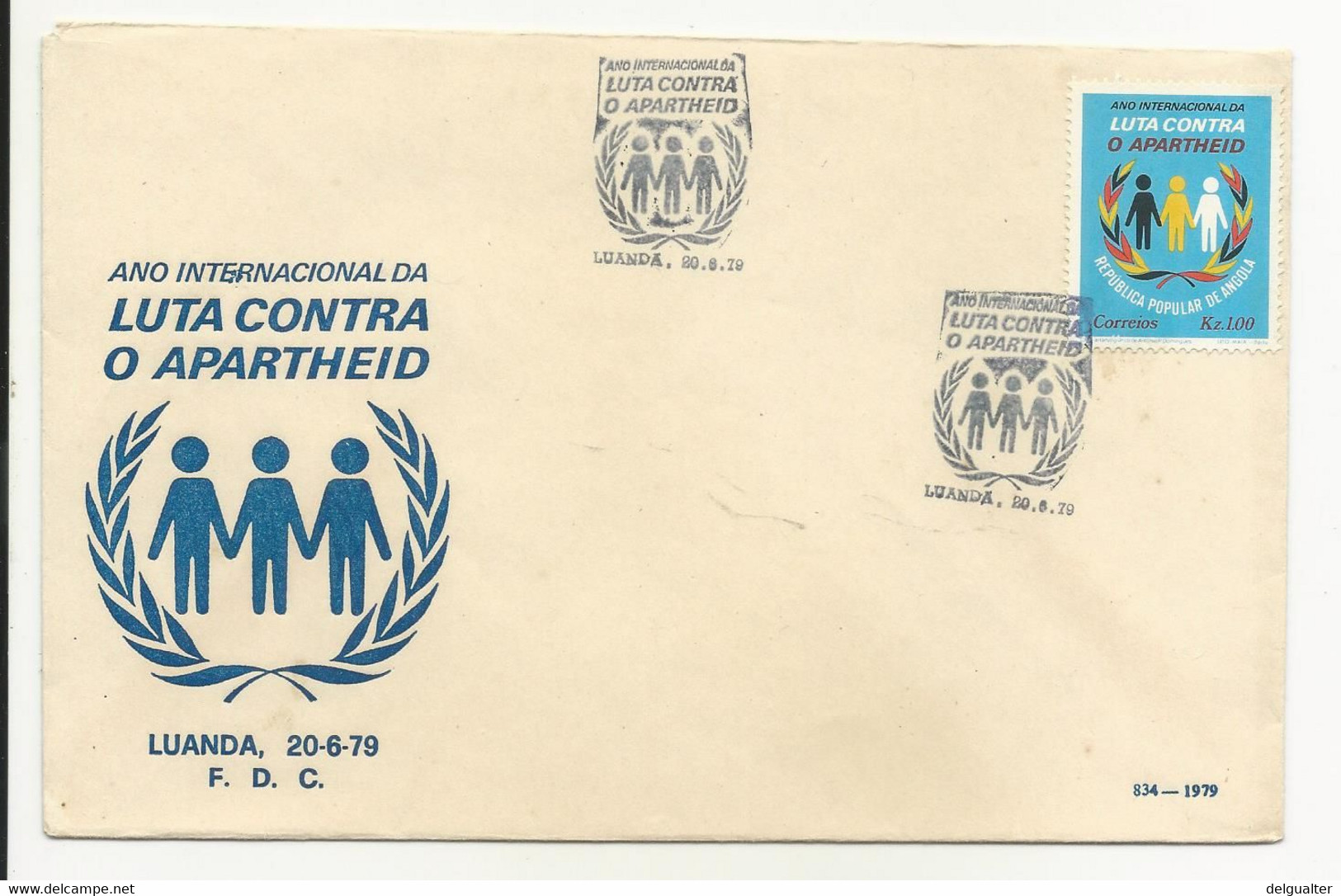 Cover FDC Angola Luanda 1979 Ano Internacional Da Luta Contra O Apartheid - Angola