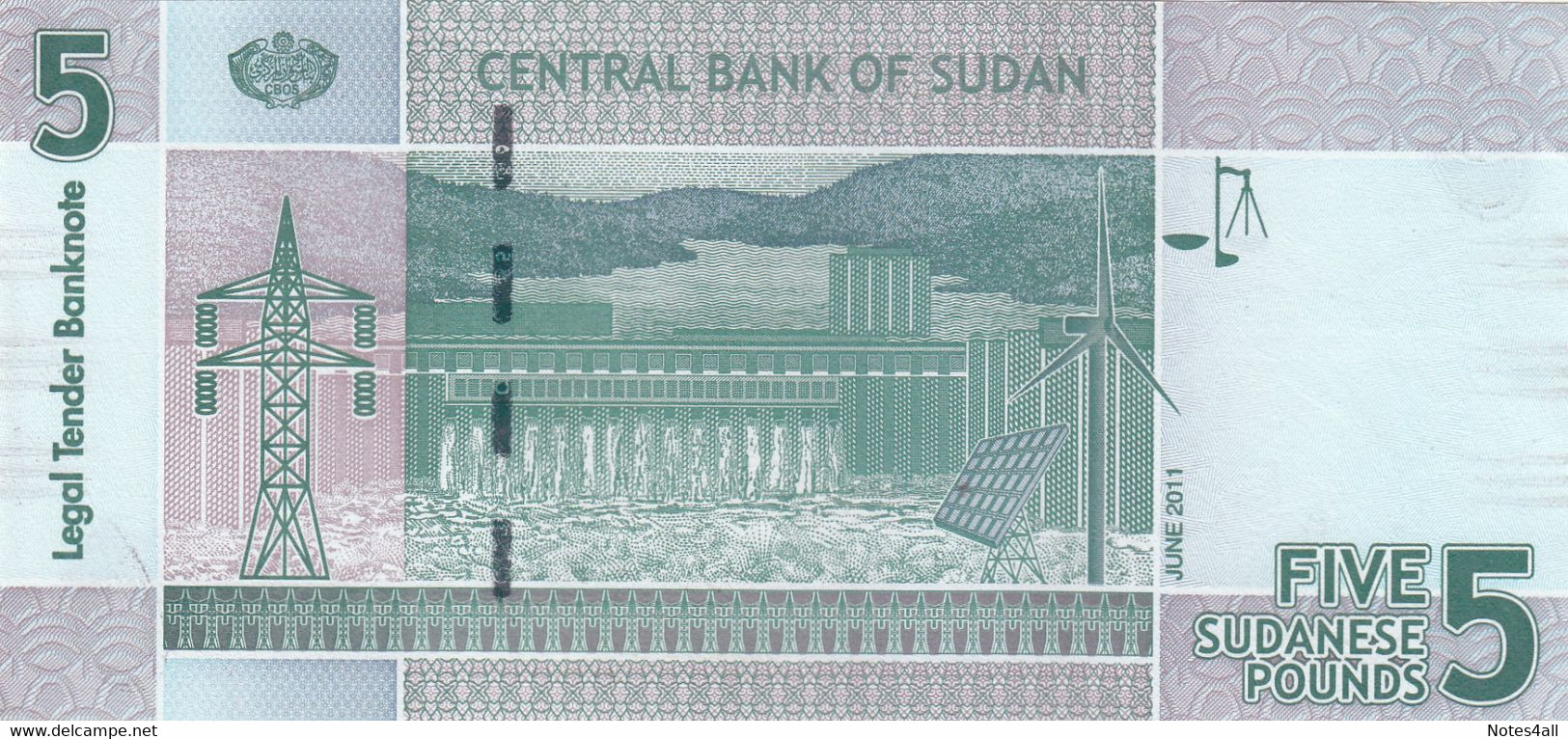 SUDAN 5 POUNDS 2011 P-72a UNC - Sudan