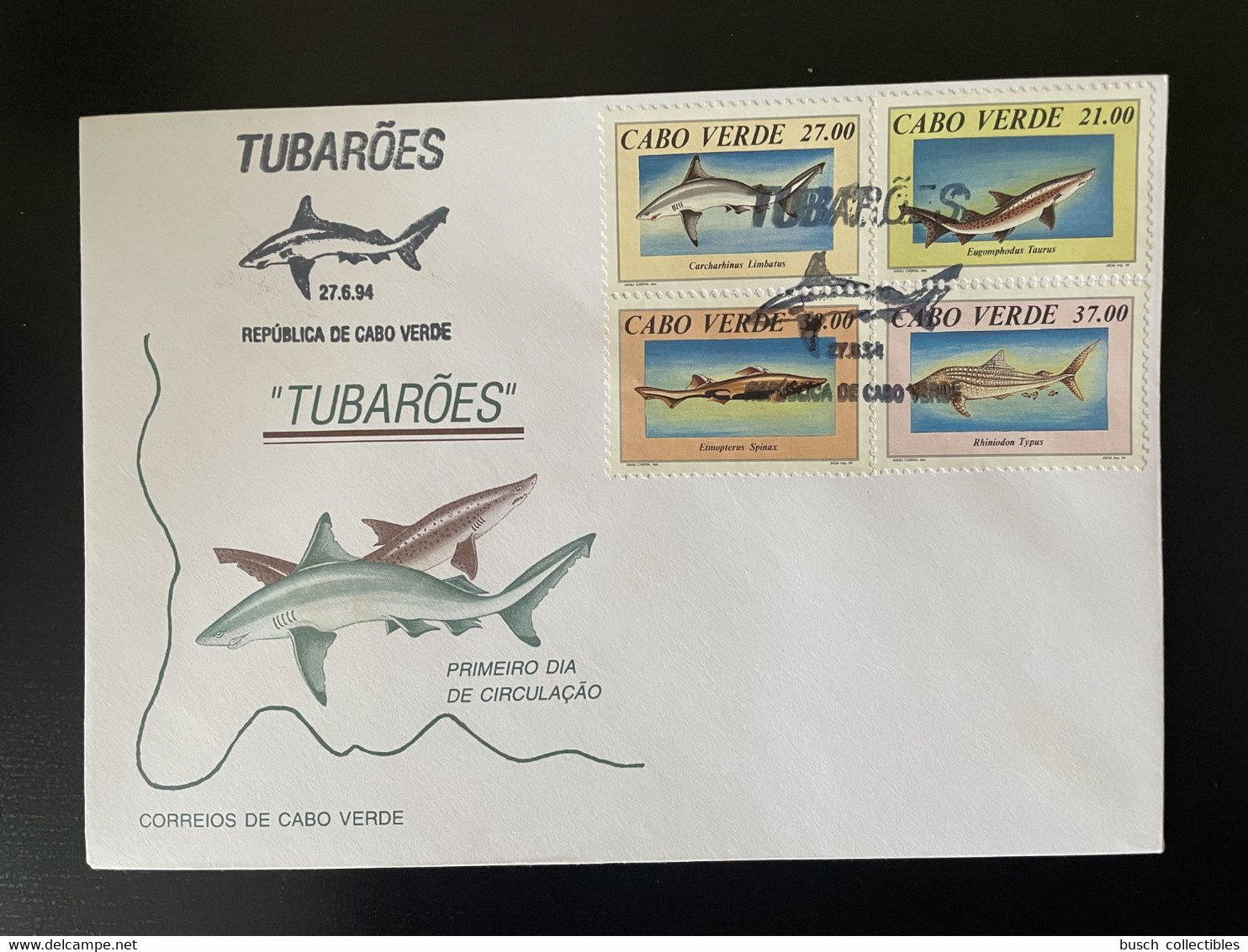 Cape Verde Cabo Verde 1994 Mi. 677 - 684 FDC Requins Haie Haifische Sharks Fisch Fish Poisson Faune Marine Fauna - Other & Unclassified